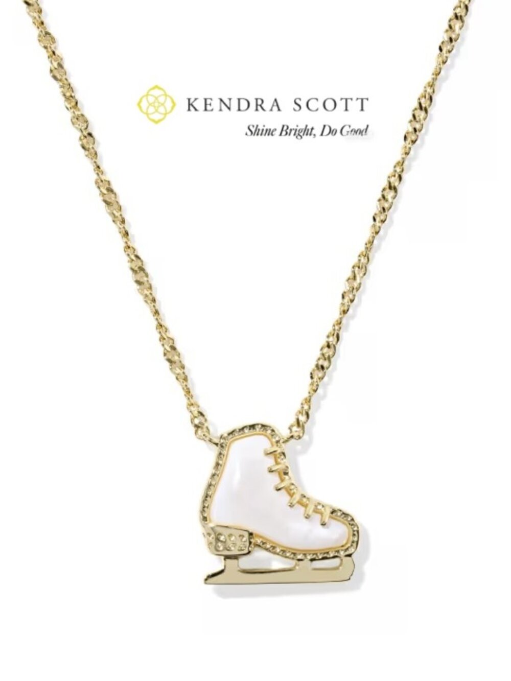 Kendra Scott Ice Skate Gold Short Pendant Necklace